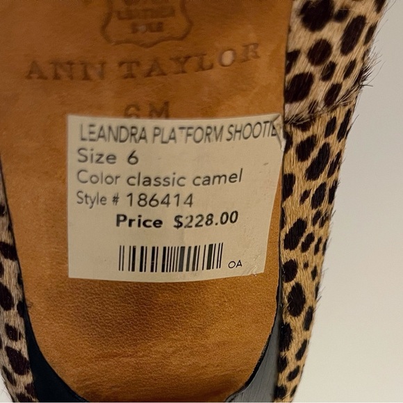 Y2K Ann Taylor Fur Cheetah Print Platform Heels Fall Chic Office Holiday Party - Picture 2 of 13